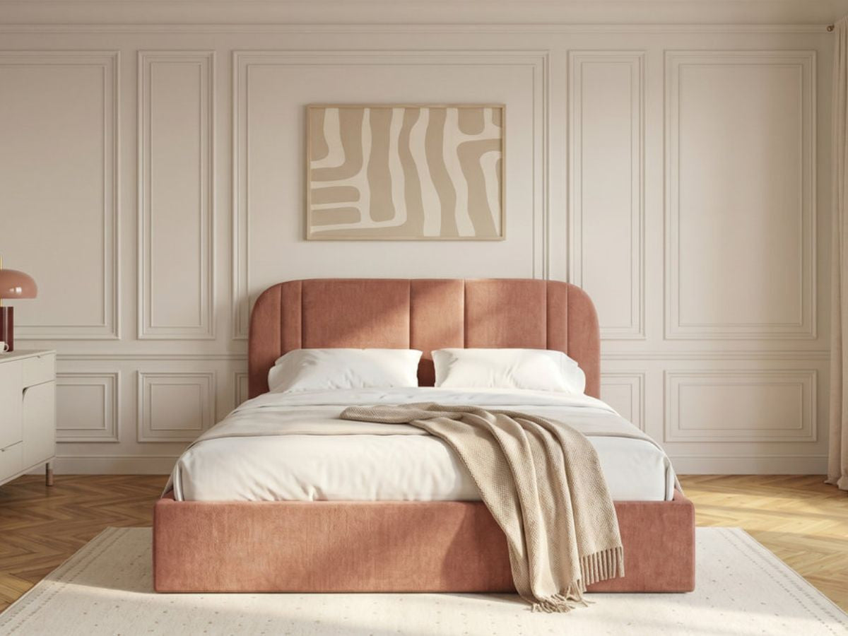 Opbergbed SIDNEY chenillestof
