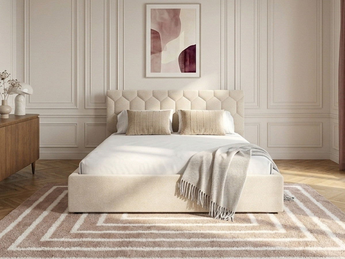 Lit coffre ROCCA tissu chenille