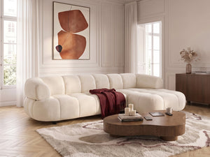 Canapé d'angle convertible avance-recule électrique LOVELY tissu chenille