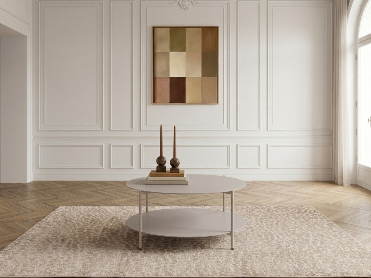 Salontafel D.80 cm MELI van metaal en gehard glas