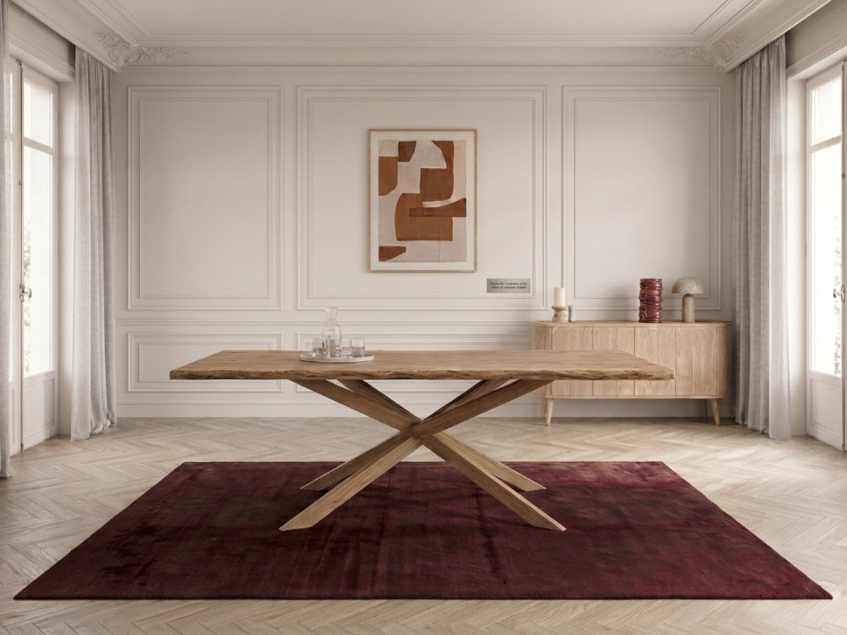 Verlengbare eettafel ZELIE massief eikenhout