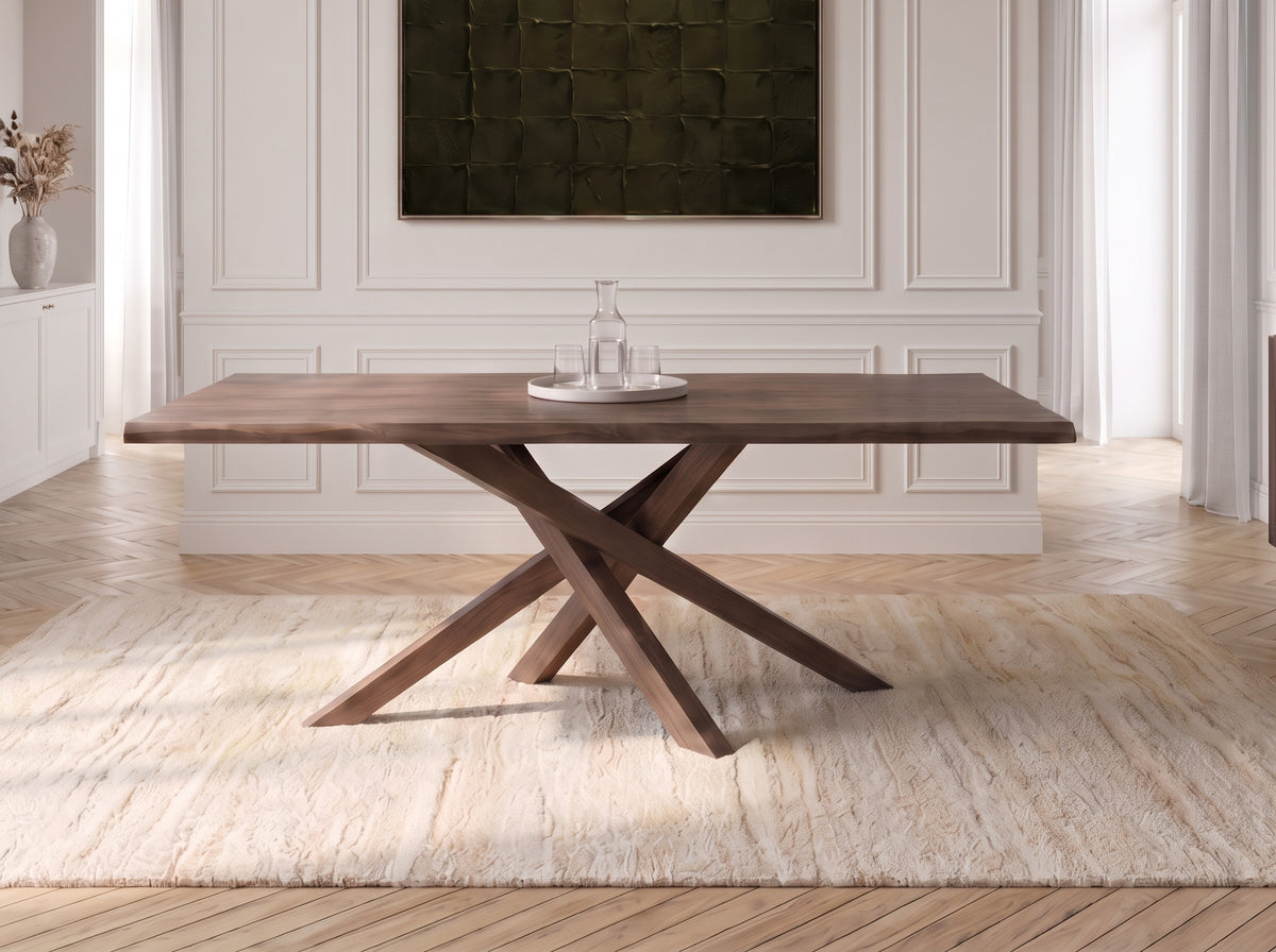 Verlengbare eettafel TOM donker massief eikenhout