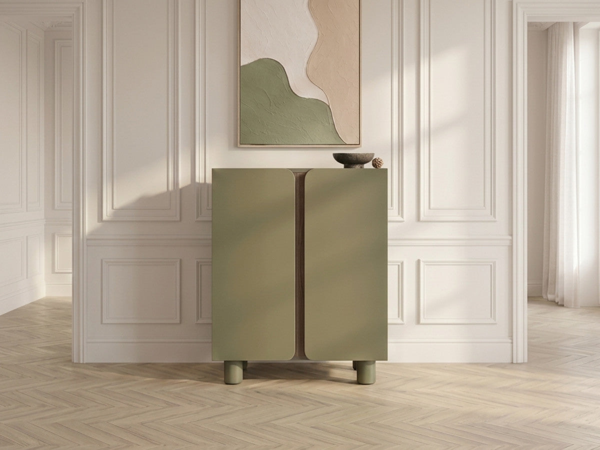 Buffet haut 2 portes 80 cm BRUNO effet bois