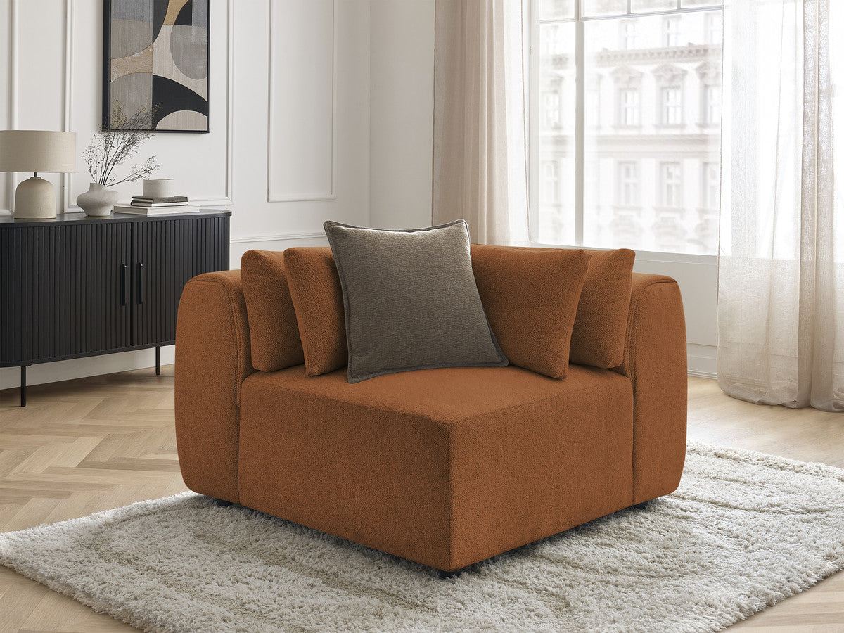 Angle avec têtière pour canapé modulable JANA tissu chiné