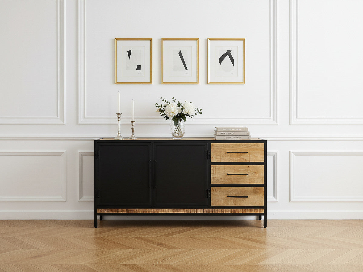 BEAUBOURG 2-deurs dressoir 160 cm massief mangohout