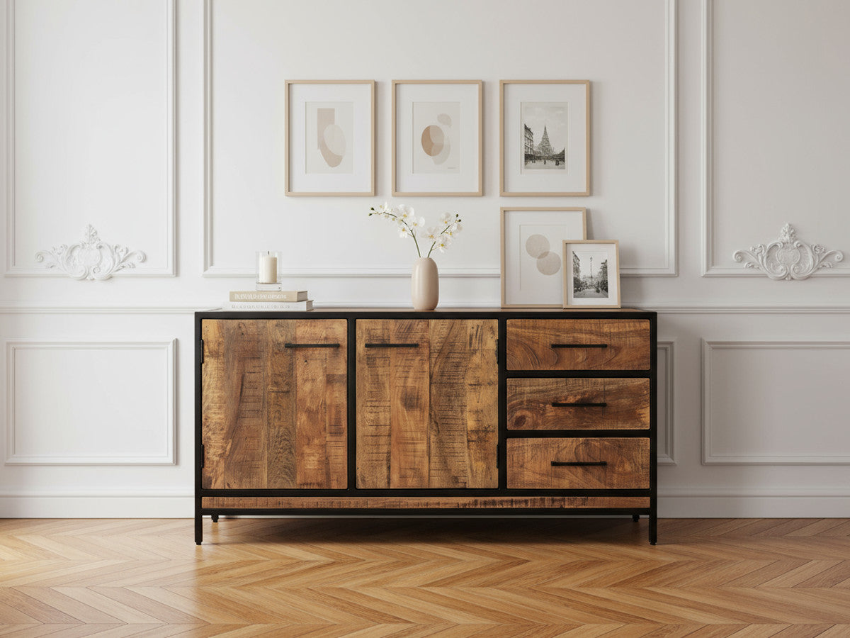 BEAUBOURG 2-deurs dressoir 160 cm massief mangohout