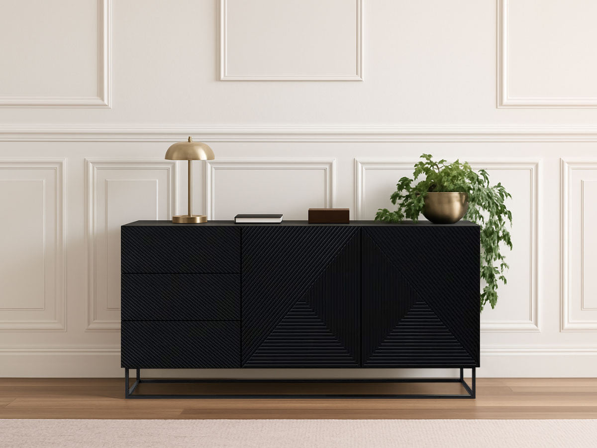 Buffet 2 portes 167 cm ALICE pieds en métal