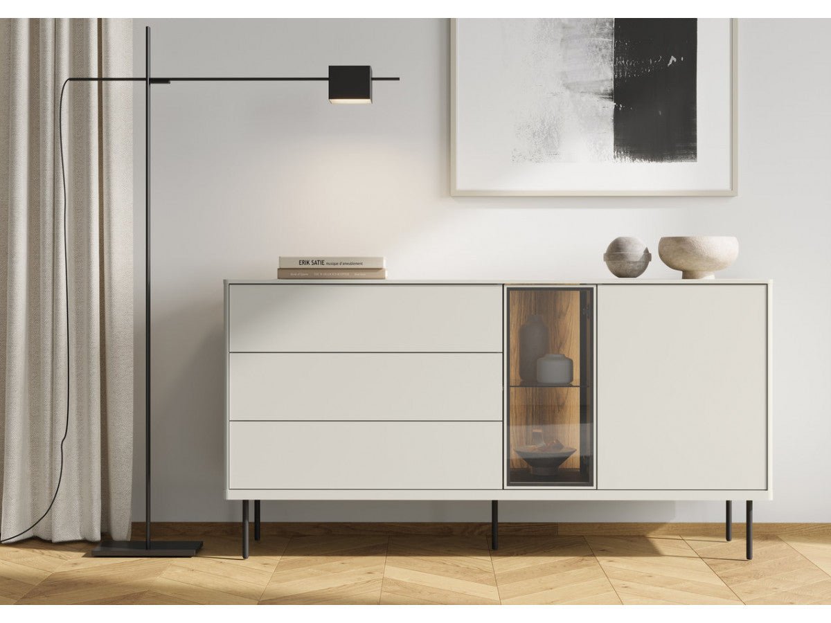 Buffet 2 portes 3 tiroirs 161 cm ESPERA avec LEDS
