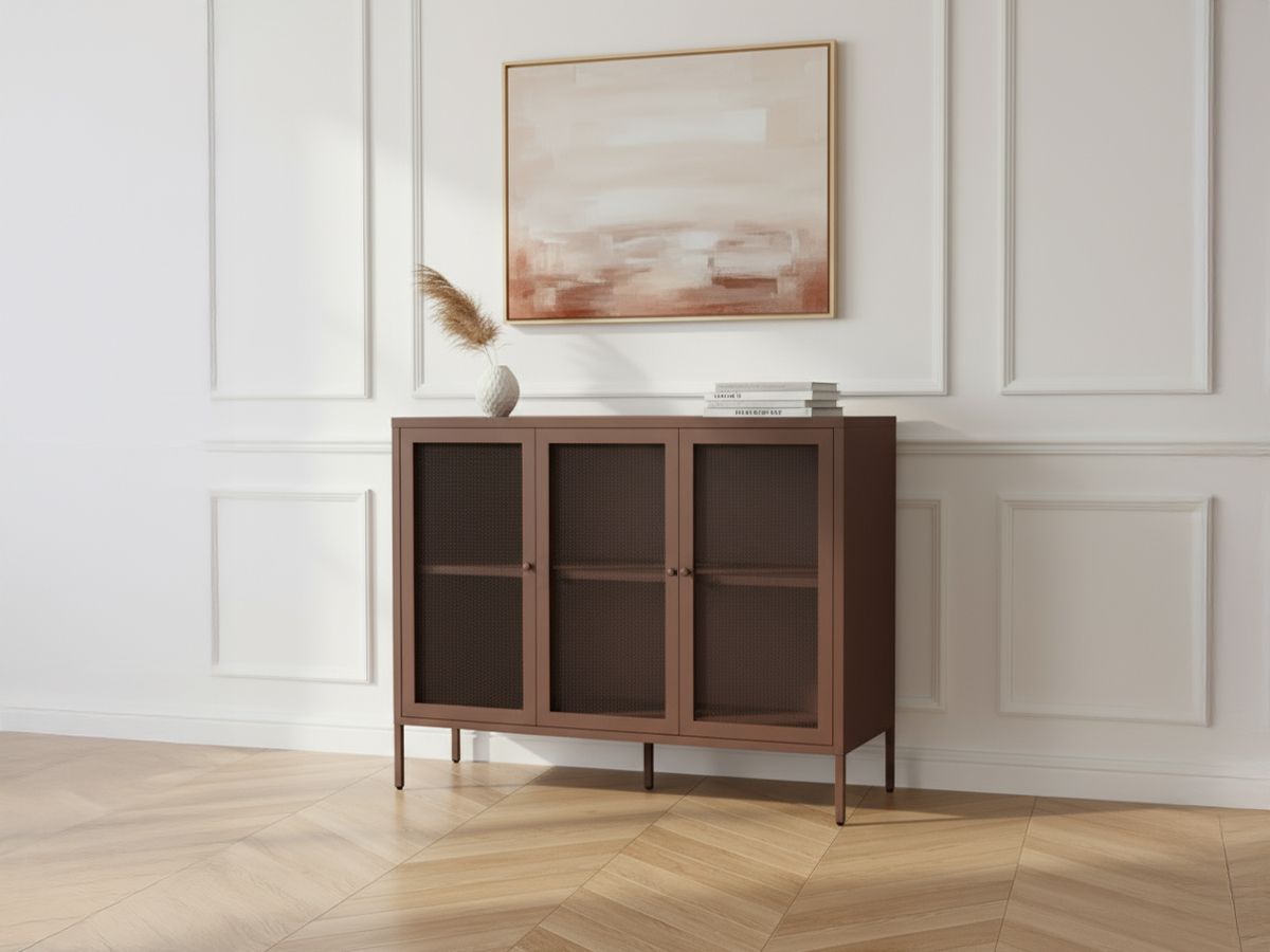 Buffet 3 portes 120 cm CLARA métal édition limitée