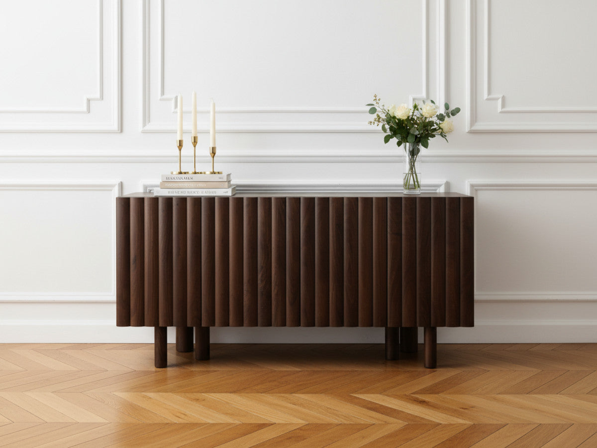 Buffet 4 portes 160 cm GABRIEL bois massif de manguier