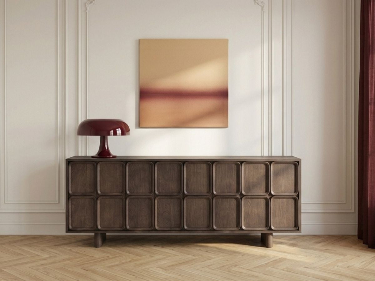 Dressoir 4 deuren 180 cm AUBIN massief eikenveneer