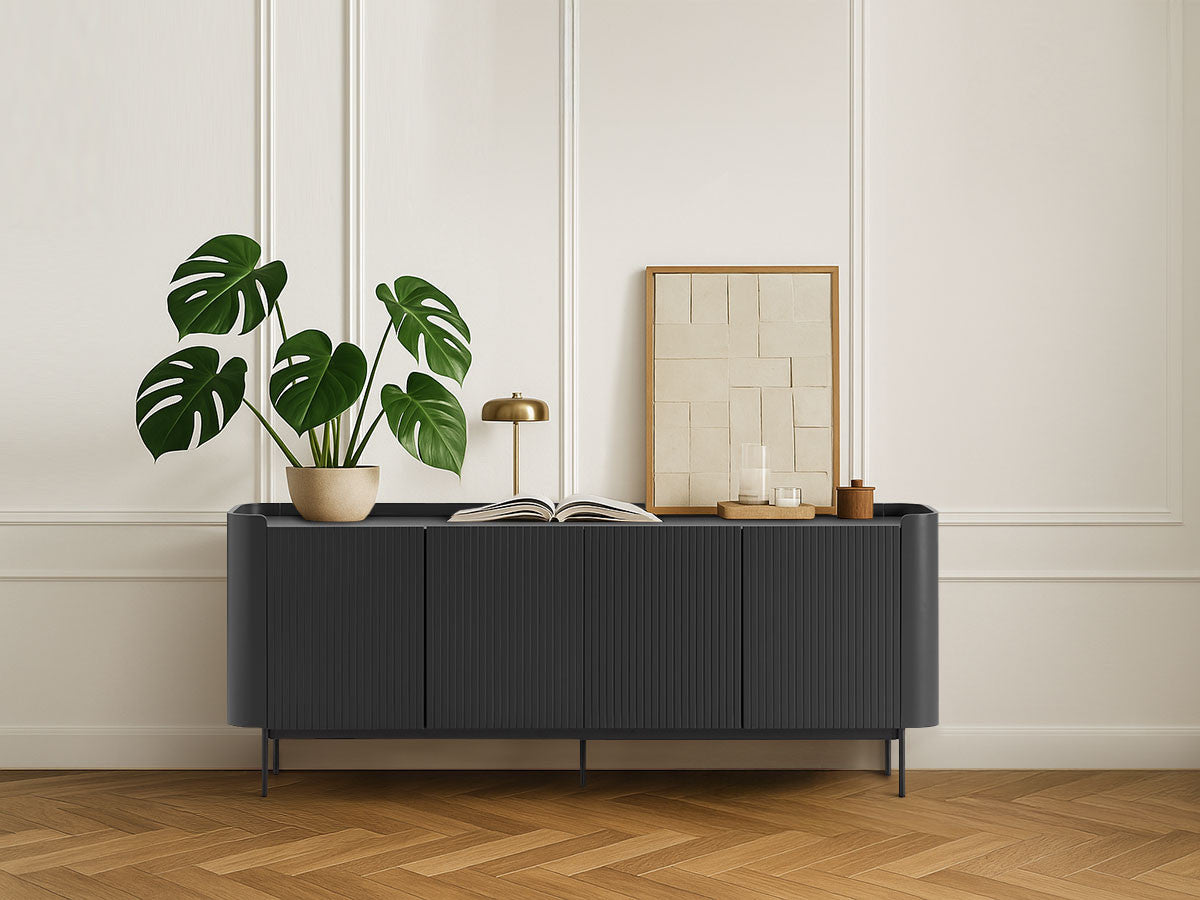 Buffet 4 portes 200 cm JAY effet tasseaux