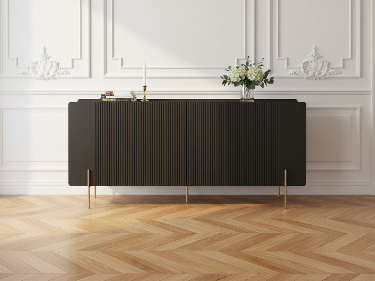 MATHILDE 4-deurs dressoir 200 cm gouden poten