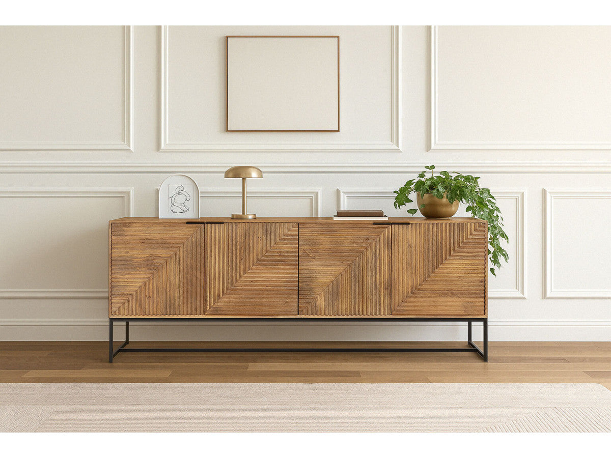 NAOMIE 4-deurs dressoir 210 cm massief acaciahout