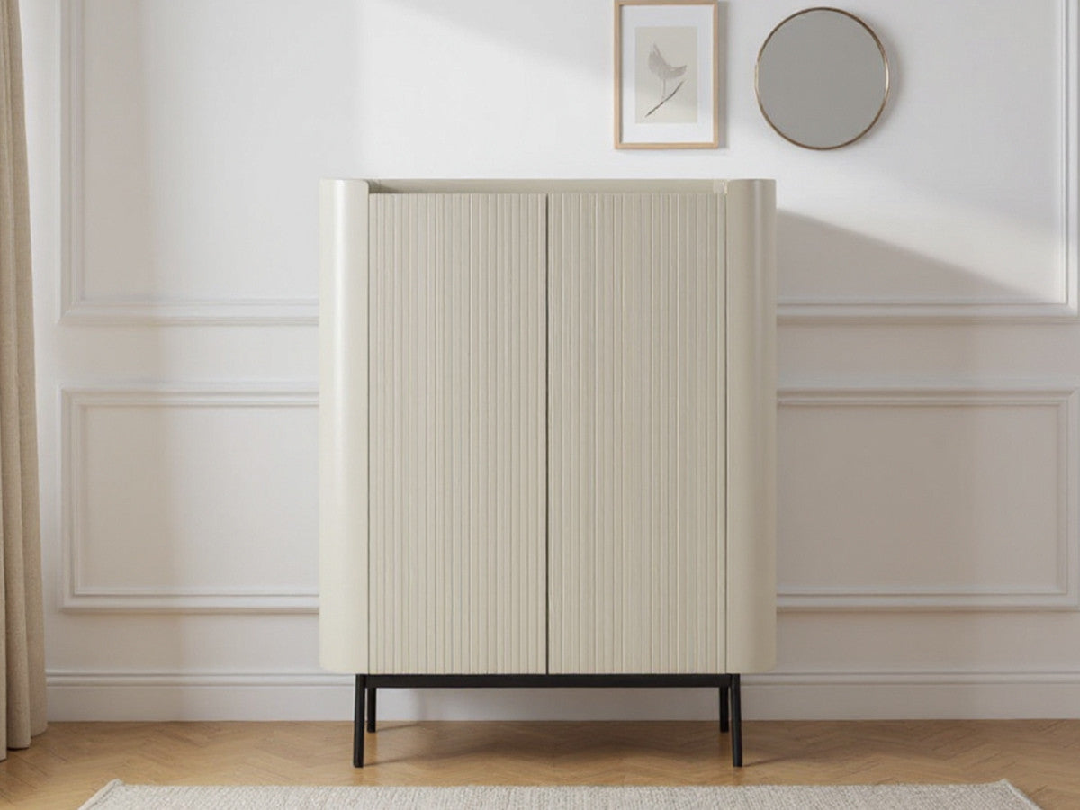 Buffet haut 2 portes 100 cm JAY effet tasseaux