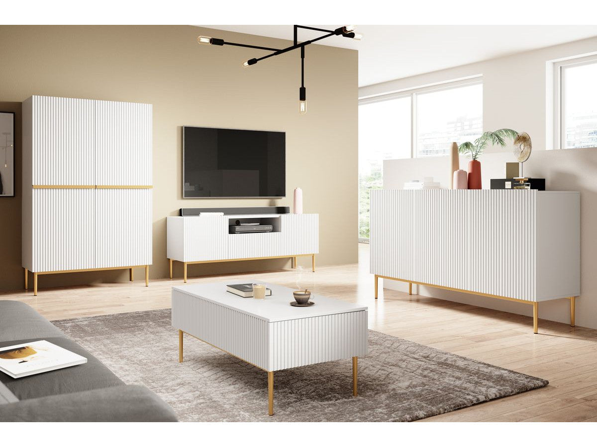 Buffet haut 2 portes 100 cm KASHA Pieds or