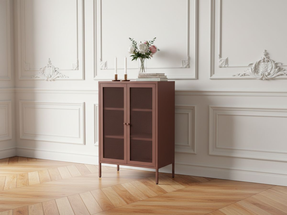 Buffet haut 2 portes 70 cm CLARA métal édition limitée
