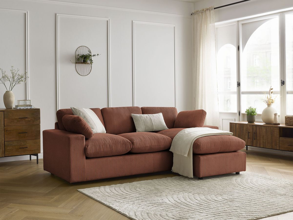 BELAIR compacte omkeerbare corduroy hoekbank