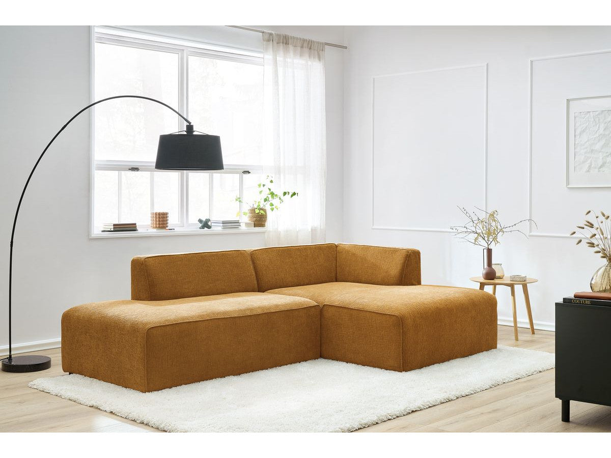 Canapé d'angle fixe MEGEVE tissu texturé