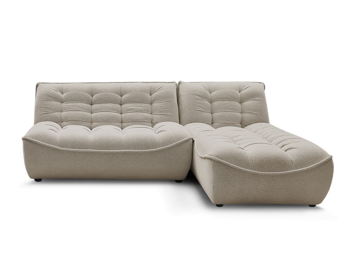 Canapé d'angle fixe modulable SERENA tissu chiné