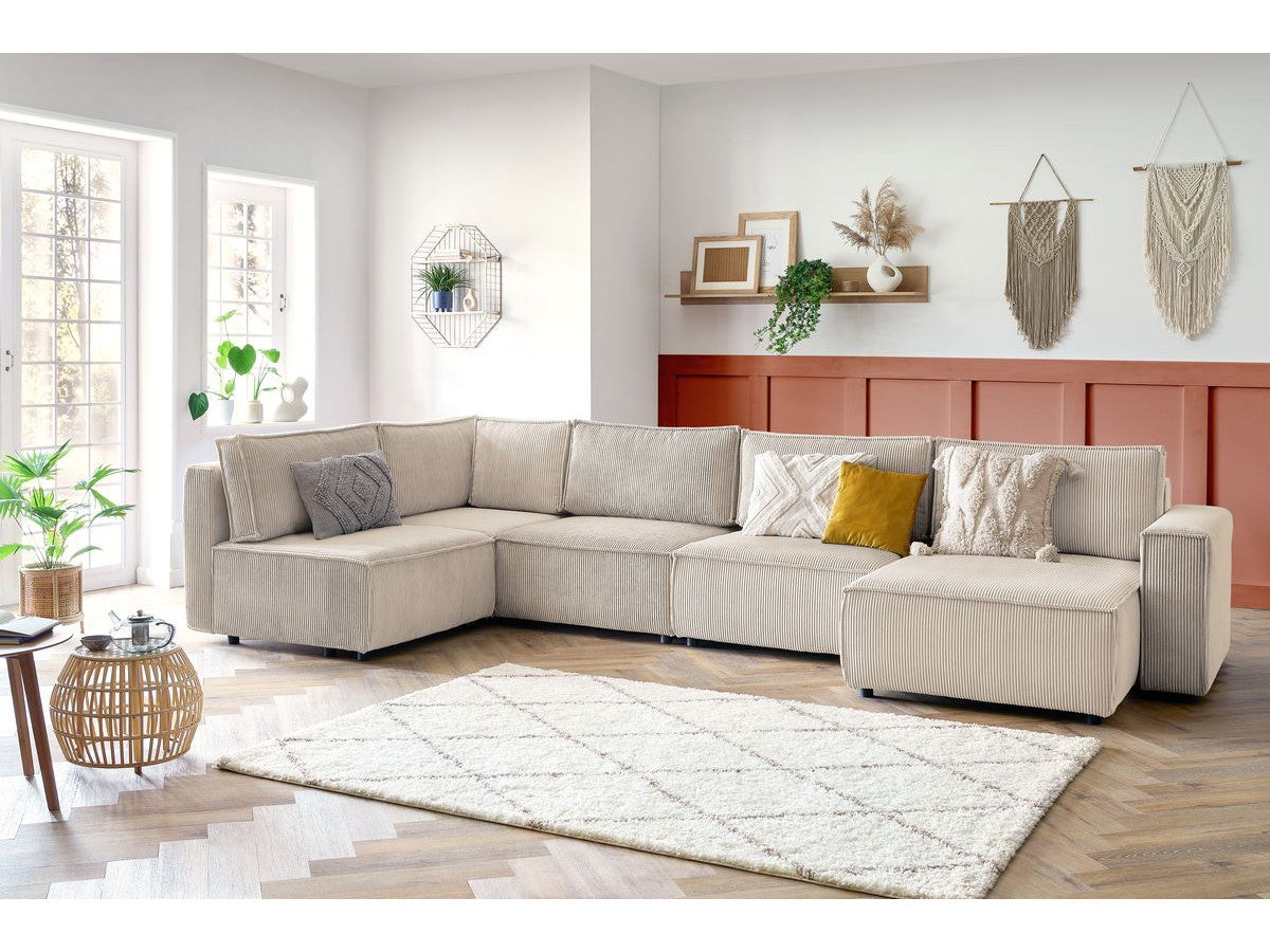 NIHAD XL modulaire vaste hoekbank in corduroy stof