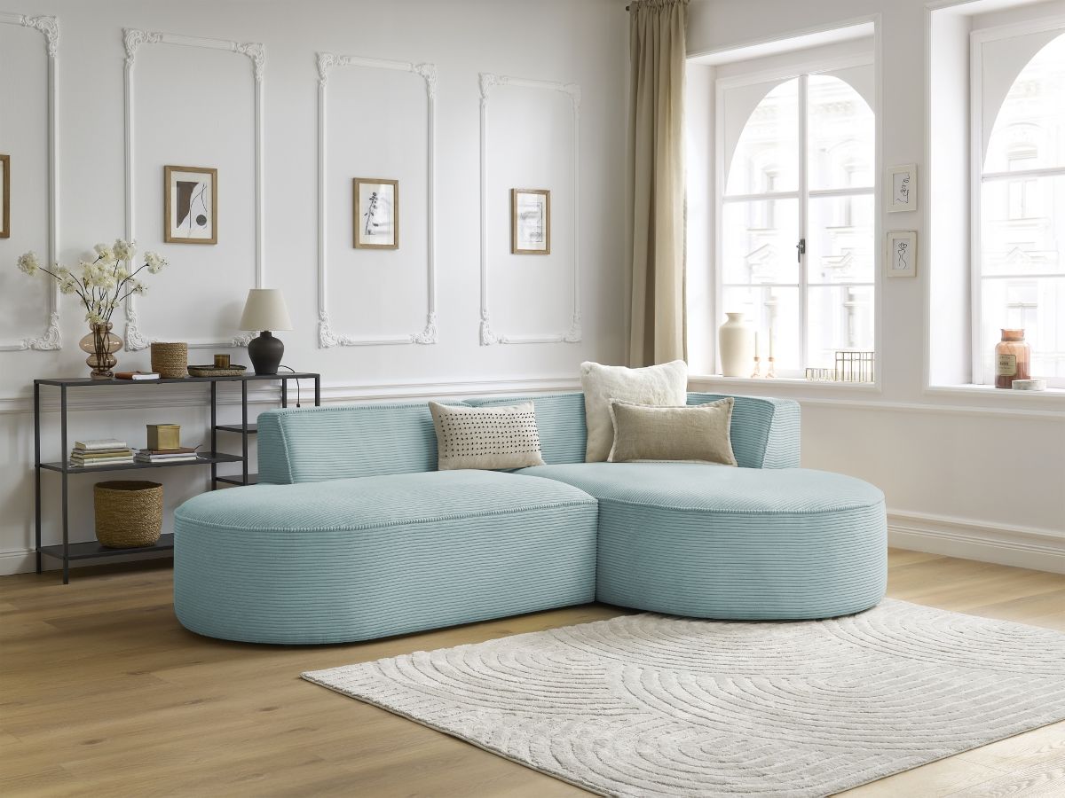 ROUSSEAU vaste hoekbank in corduroy