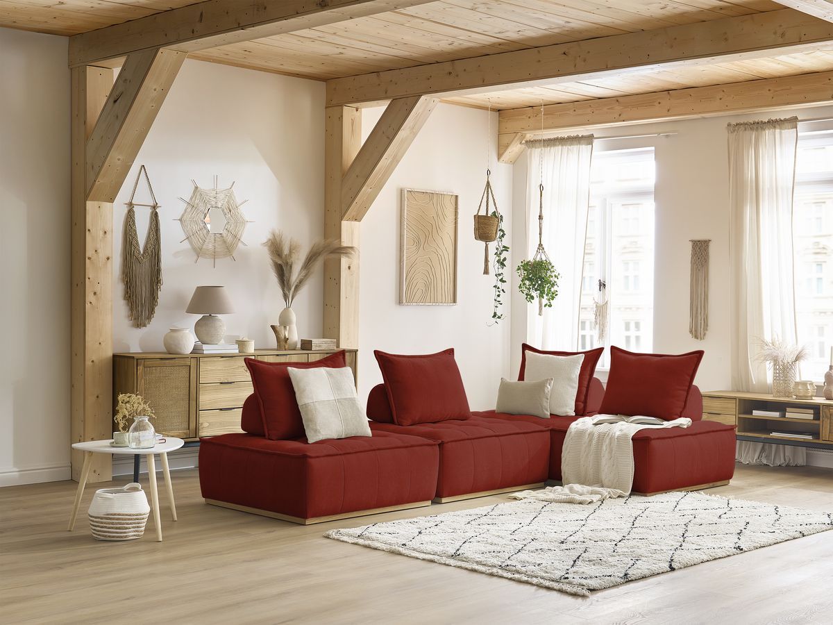 Canapé d'angle modulable ELISA avec 2 chauffeuses 1 place et 1 chauffeuse 2 places