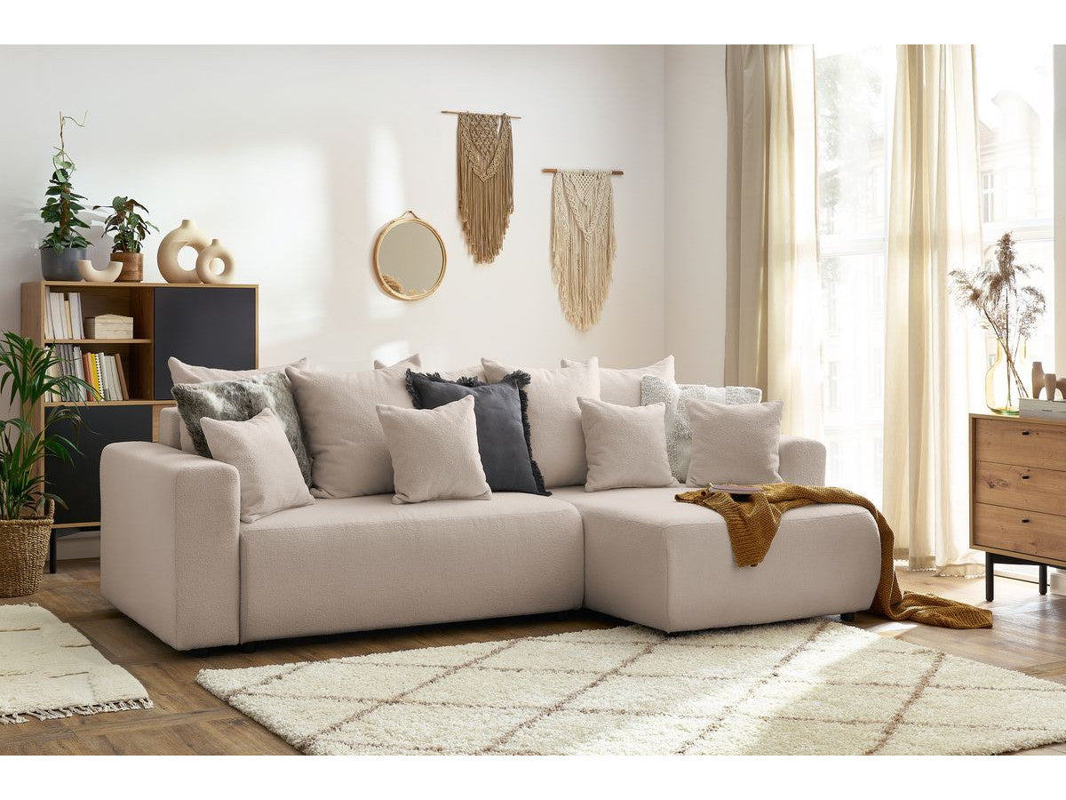 ENVY omkeerbare hoekslaapbank met opbergvak, zachte badstof