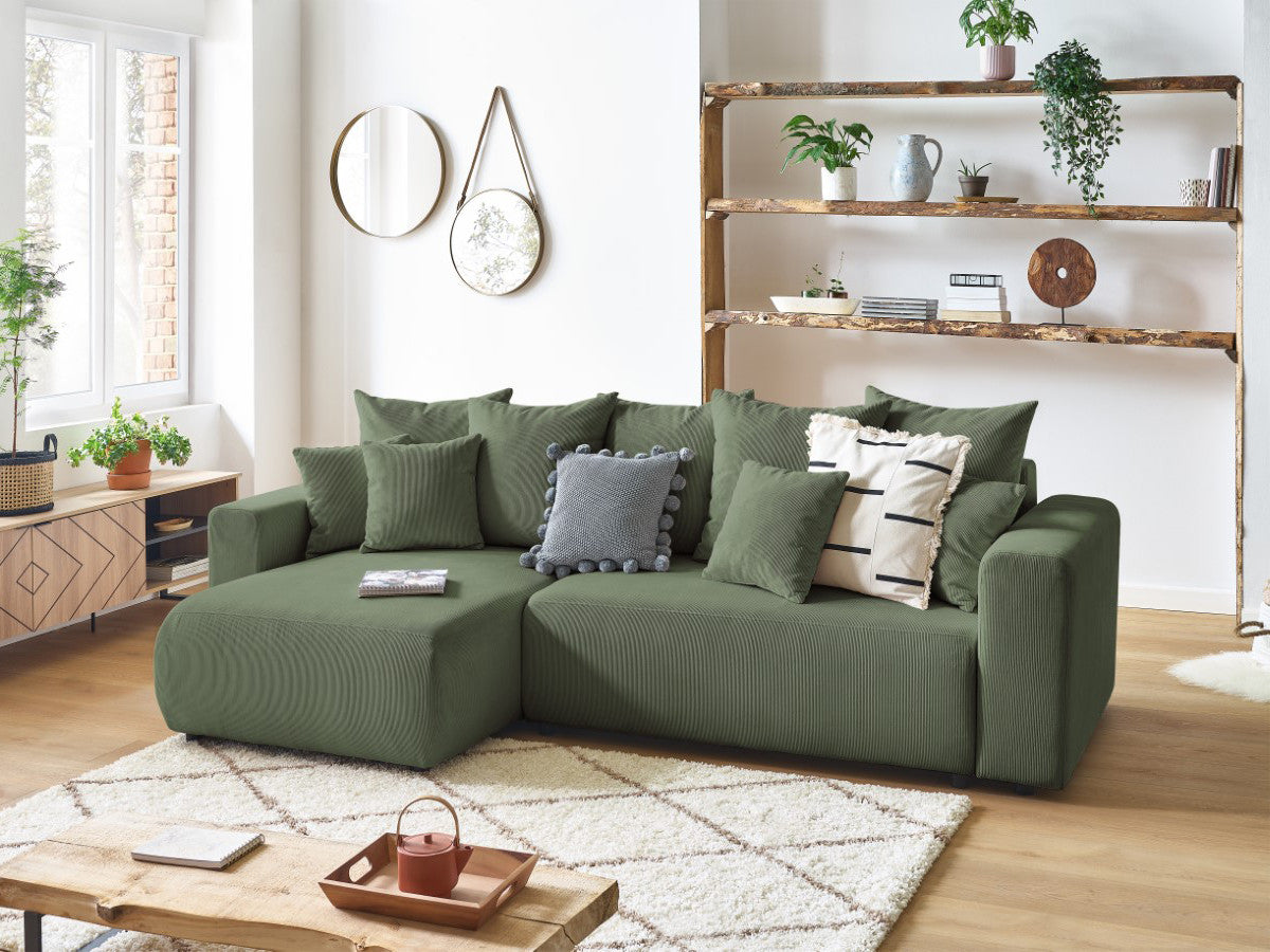 ENVY corduroy omkeerbare hoekslaapbank met opbergvak