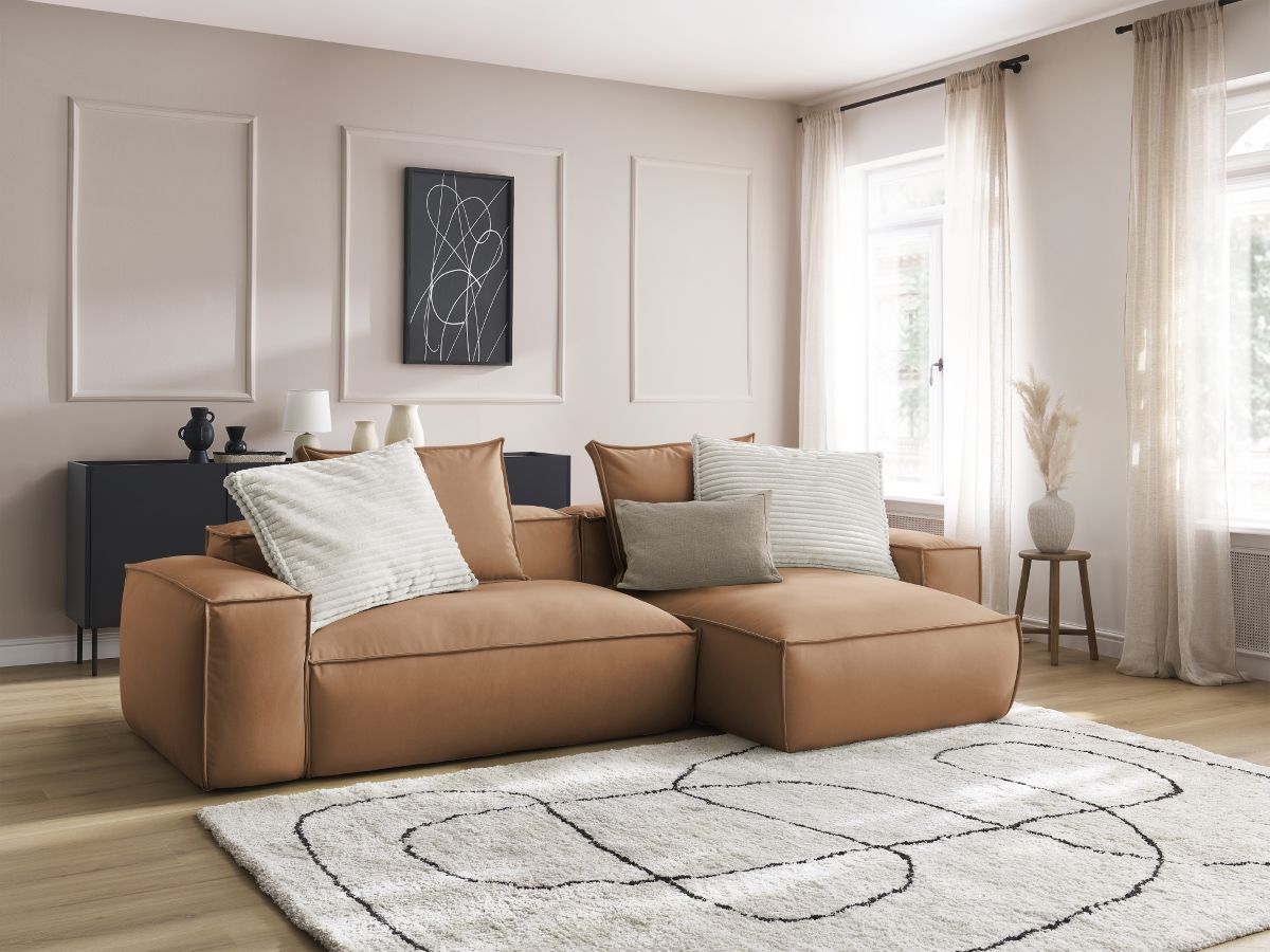 Canapé d'angle réversible ultra moelleux BOHEME cuir végan