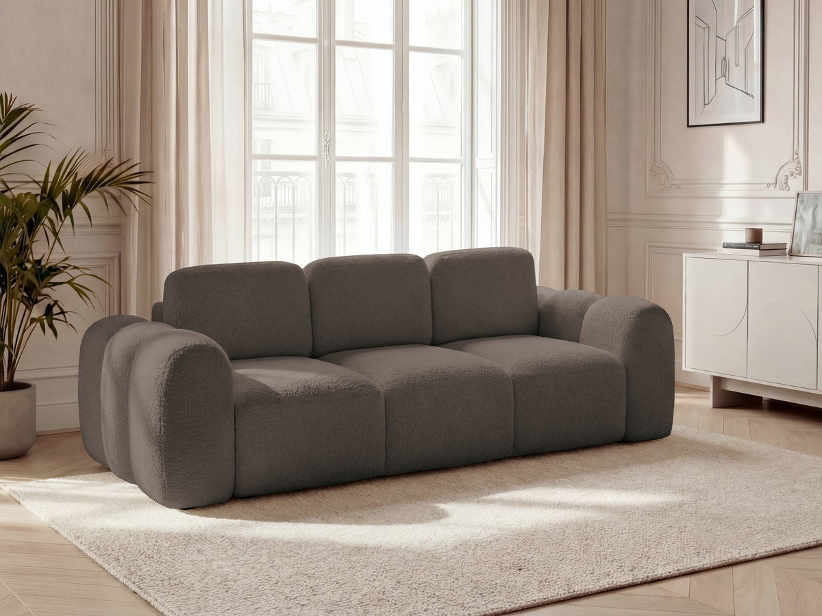 MONTAIGNE 3-zits slaapbank met opbergruimte in boucléstof
