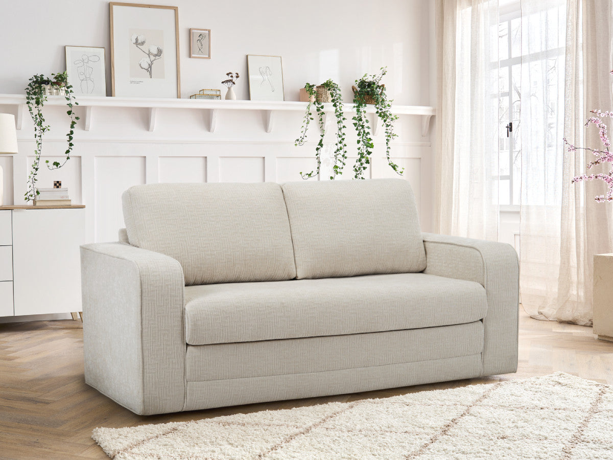 Canapé droit convertible déplimousse COME tissu texturé