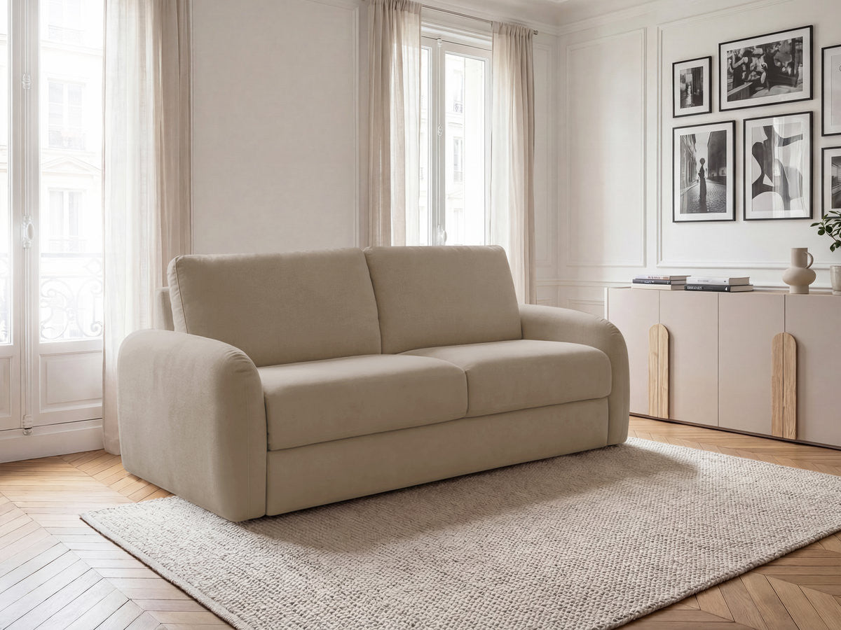 KENAN slaapbank met snel openingsmechanisme, gladde stof