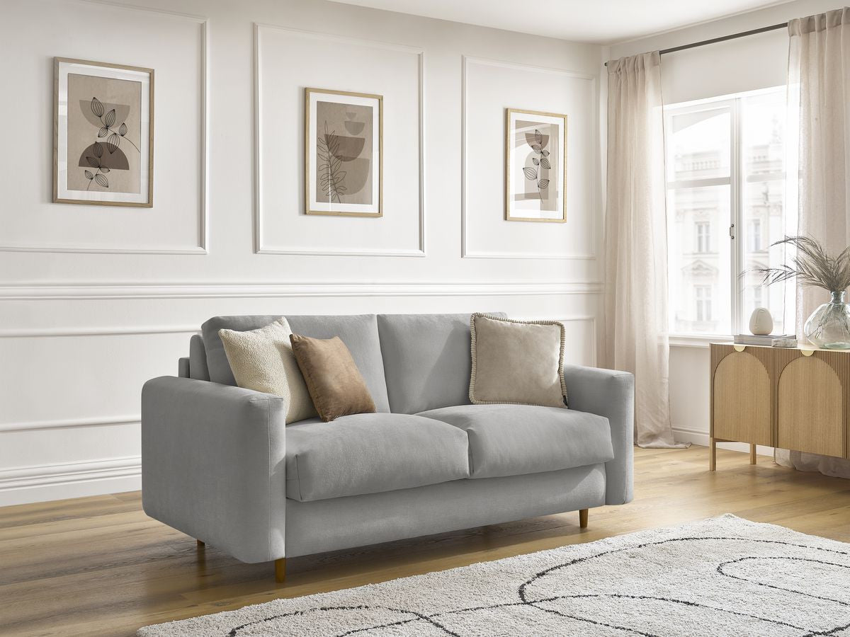 Canapé droit convertible NOUVEAU COCOONE ouverture express tissu lisse