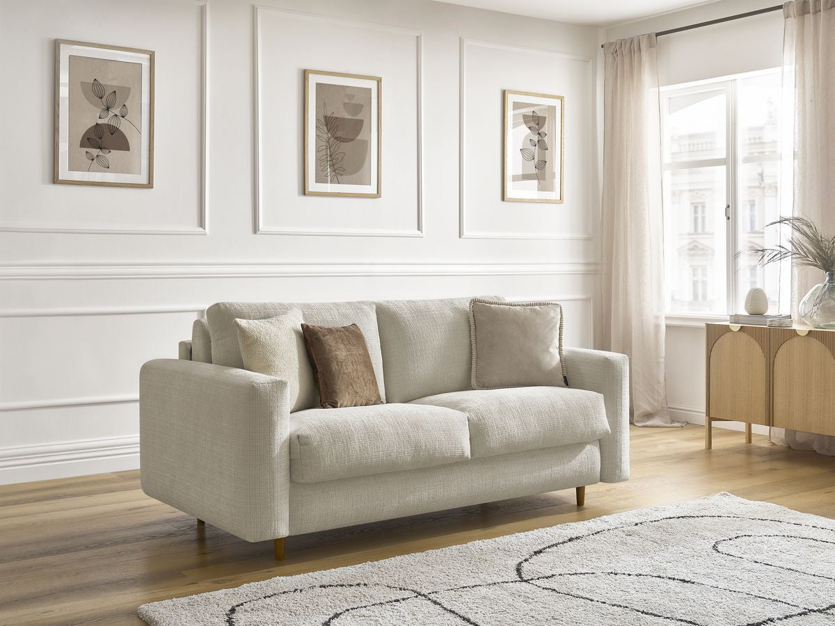 Canapé droit convertible NOUVEAU COCOONE ouverture express tissu texturé