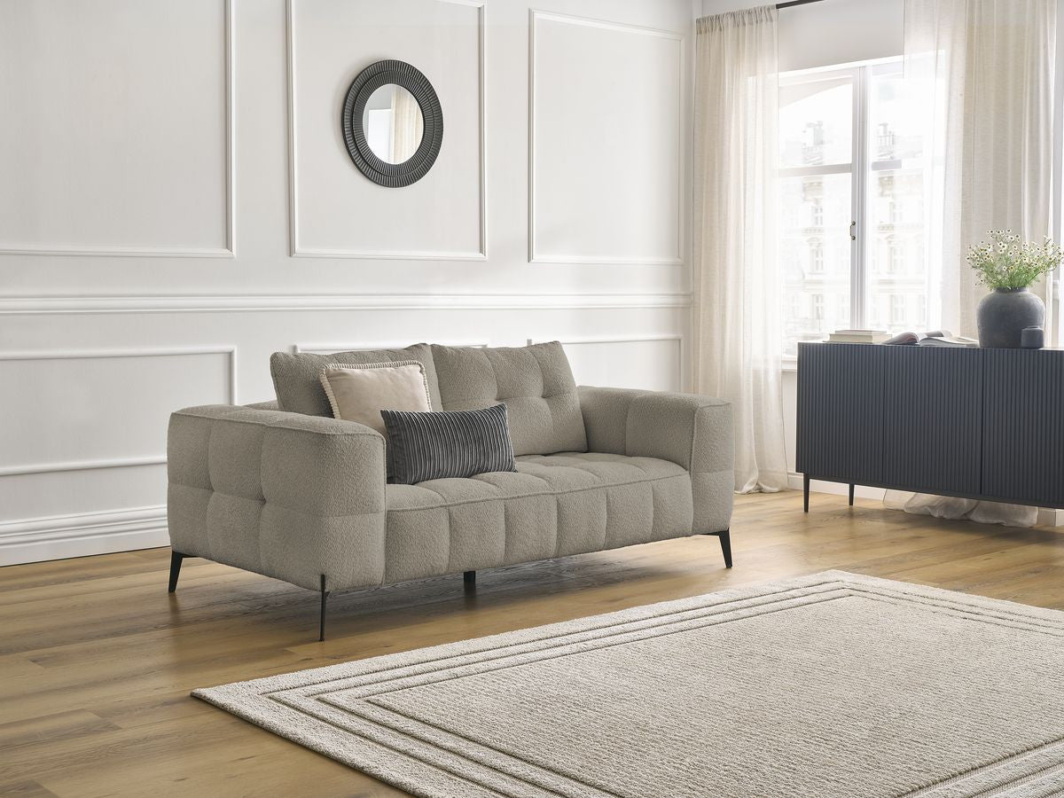 ANIS vaste 2-zits rechte bank in badstof