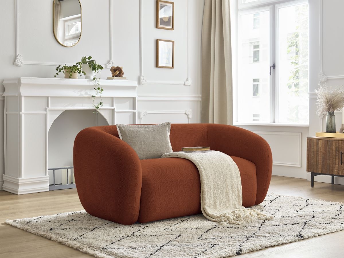 CELINE 2-zits vaste rechte bank in gladde stof