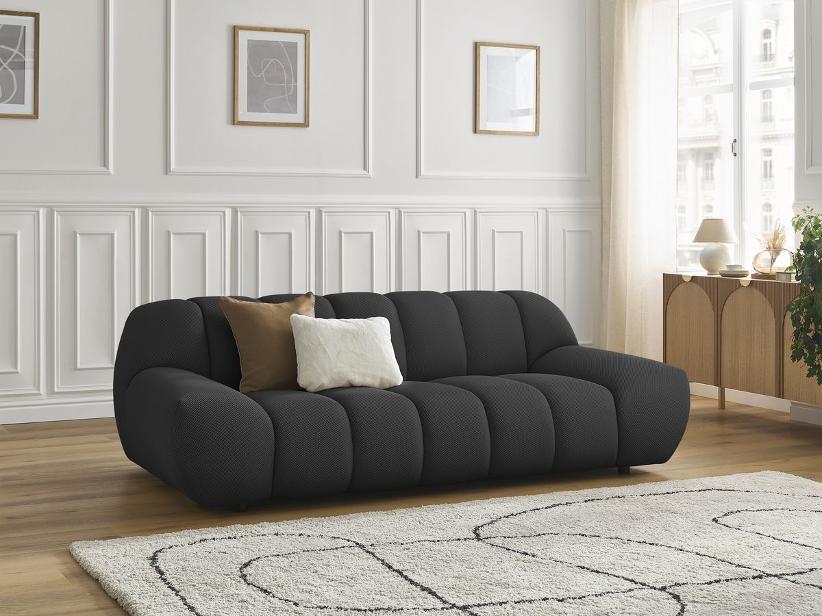 Canapé droit fixe 2 places HAYDEN tissu mesh