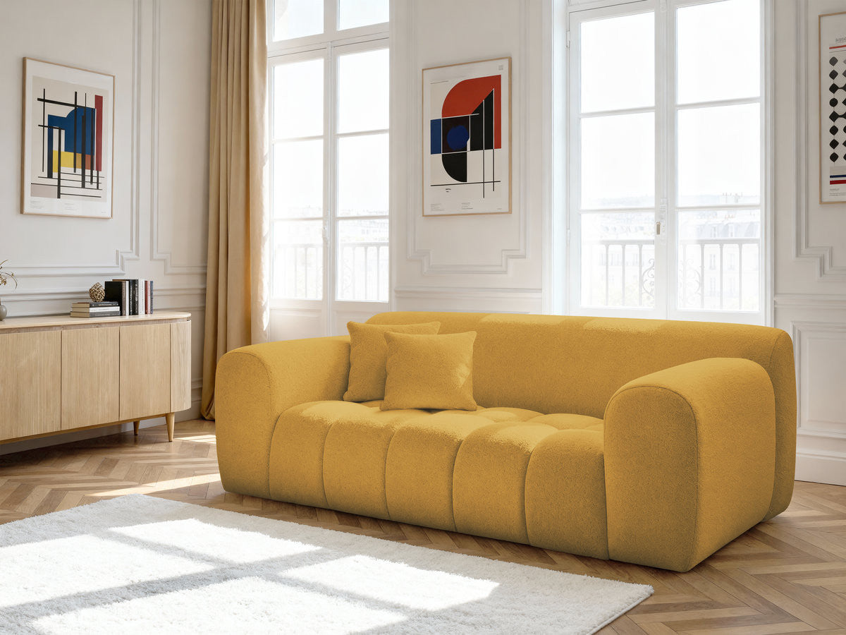 Canapé droit fixe 2 places MELISSE tissu chiné