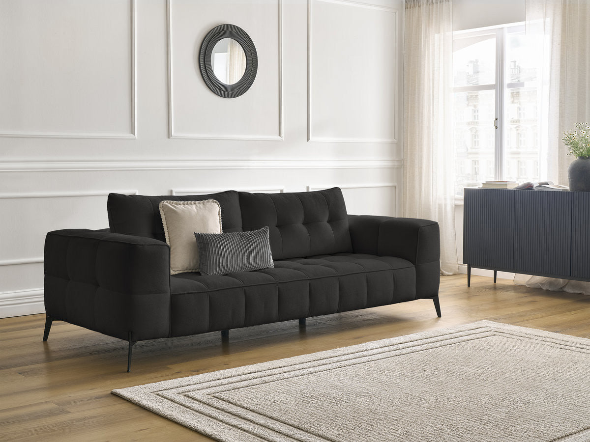 Canapé droit fixe 3 places ANIS tissu texturé