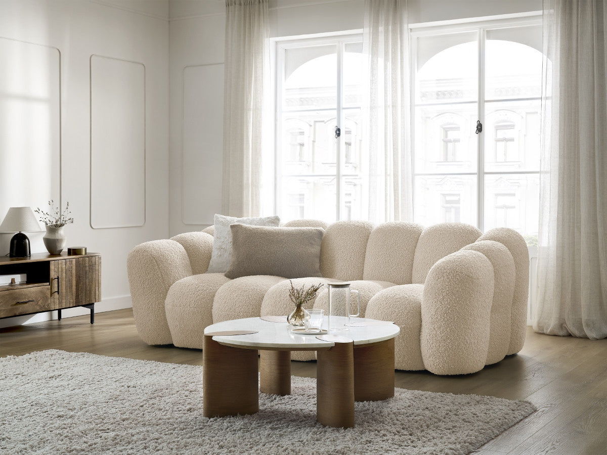 HIPPOLYTE vaste 3-zits rechte bank