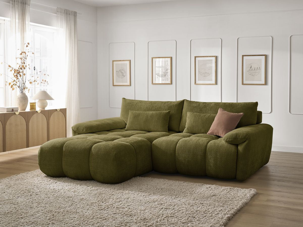 IVANE vaste hoekbank in structuurstof