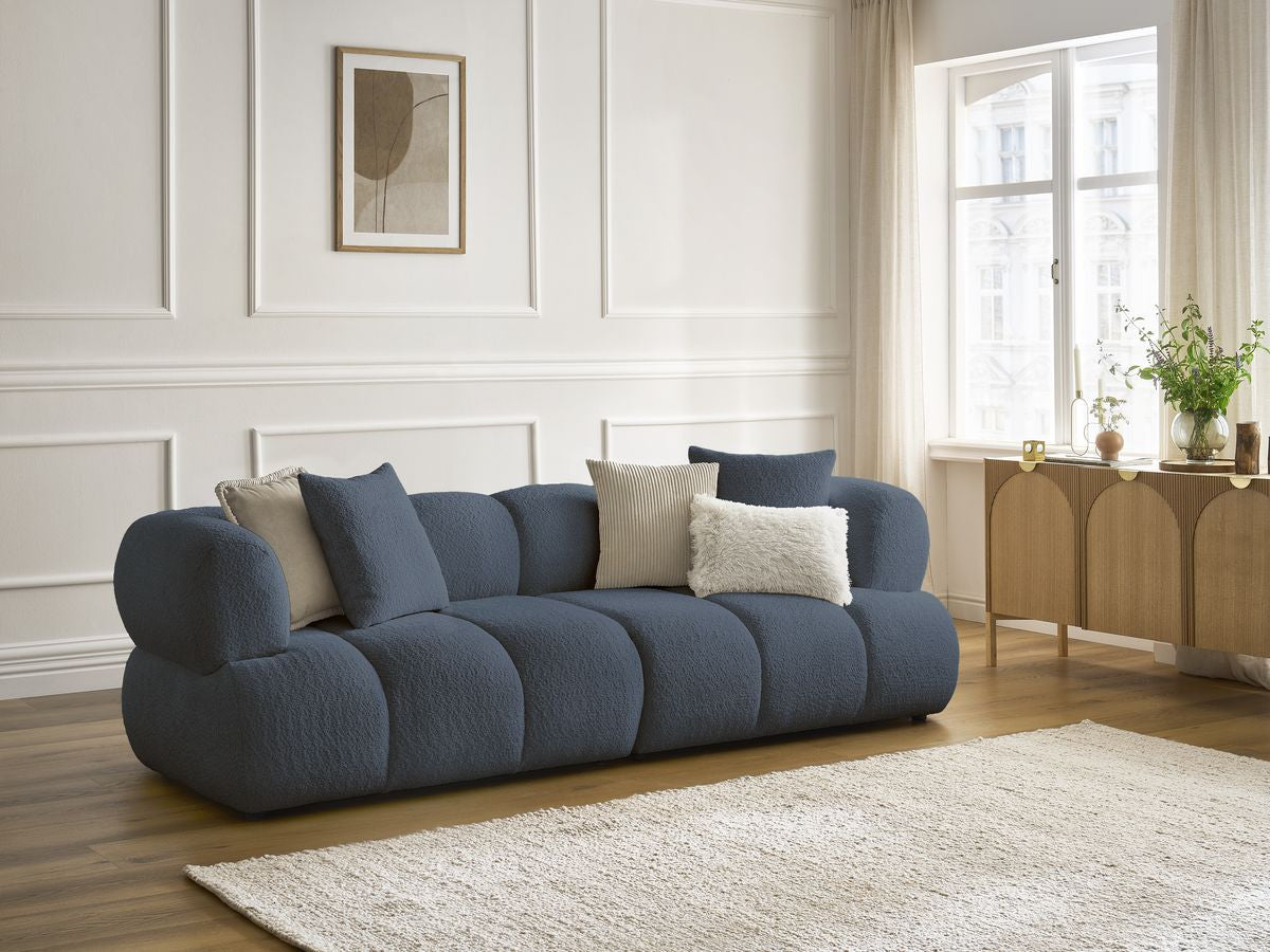 Canapé droit fixe 3 places PAMIRA tissu bouclette