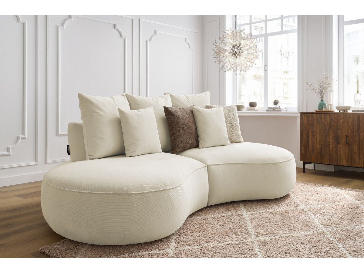 SAINT-GERMAIN vaste 3-zits rechte bank in structuurstof