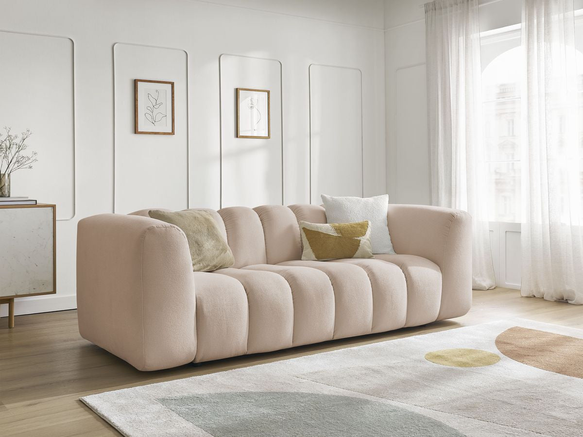 TALIA vaste 3-zits rechte bank in gemêleerde stof