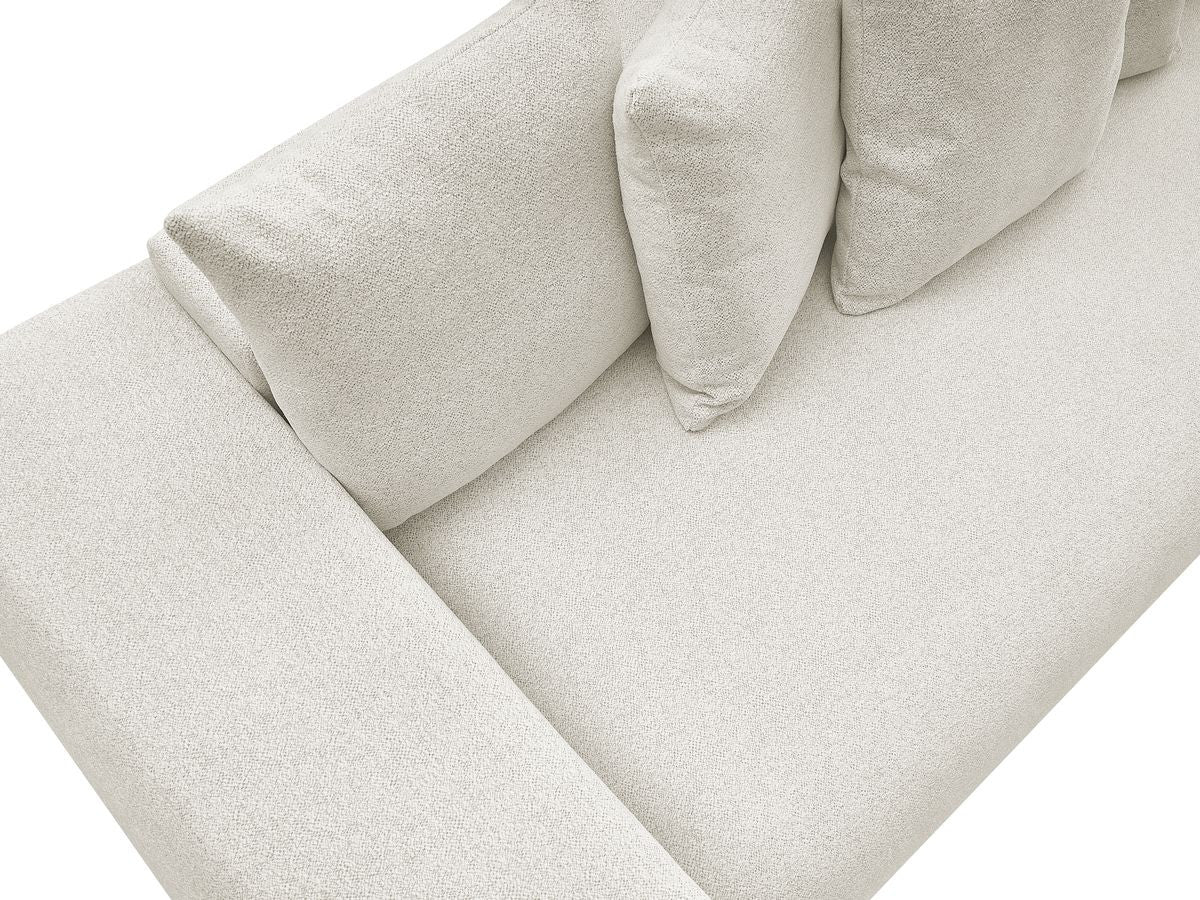 Canapé droit fixe 3 places VOLTAIRE tissu chiné avec pouf