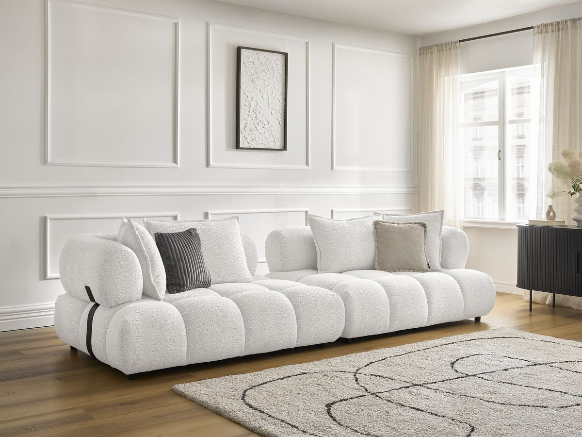 ALYA vaste 4-zits rechte bank in badstof