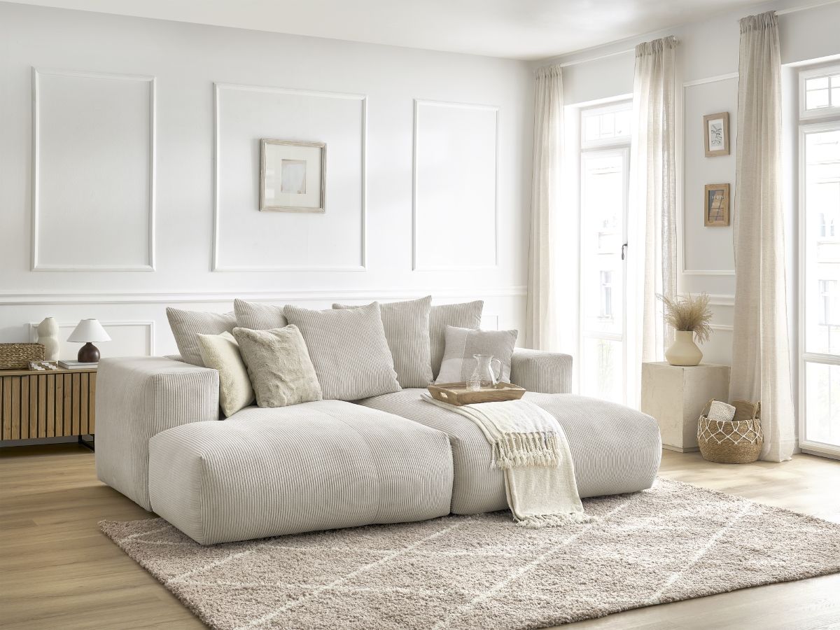 VOLTAIRE vaste 4-zits rechte bank met diepe zitting