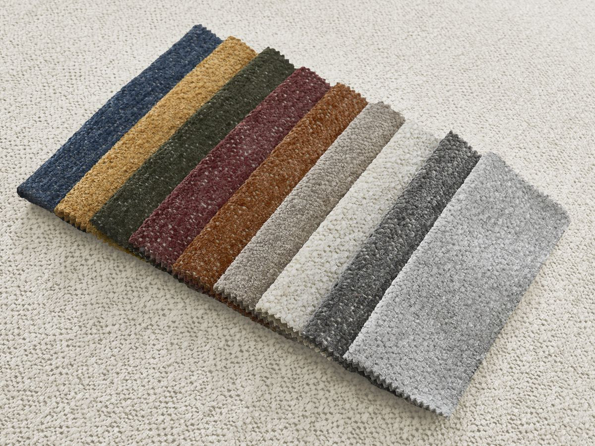 Canapé droit fixe 4 places VOLTAIRE tissu chiné avec pouf