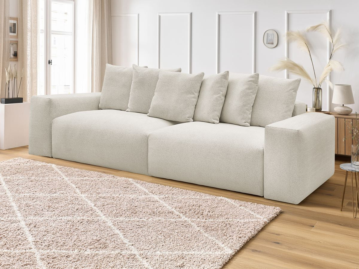 Canapé droit fixe 4 places VOLTAIRE tissu chiné